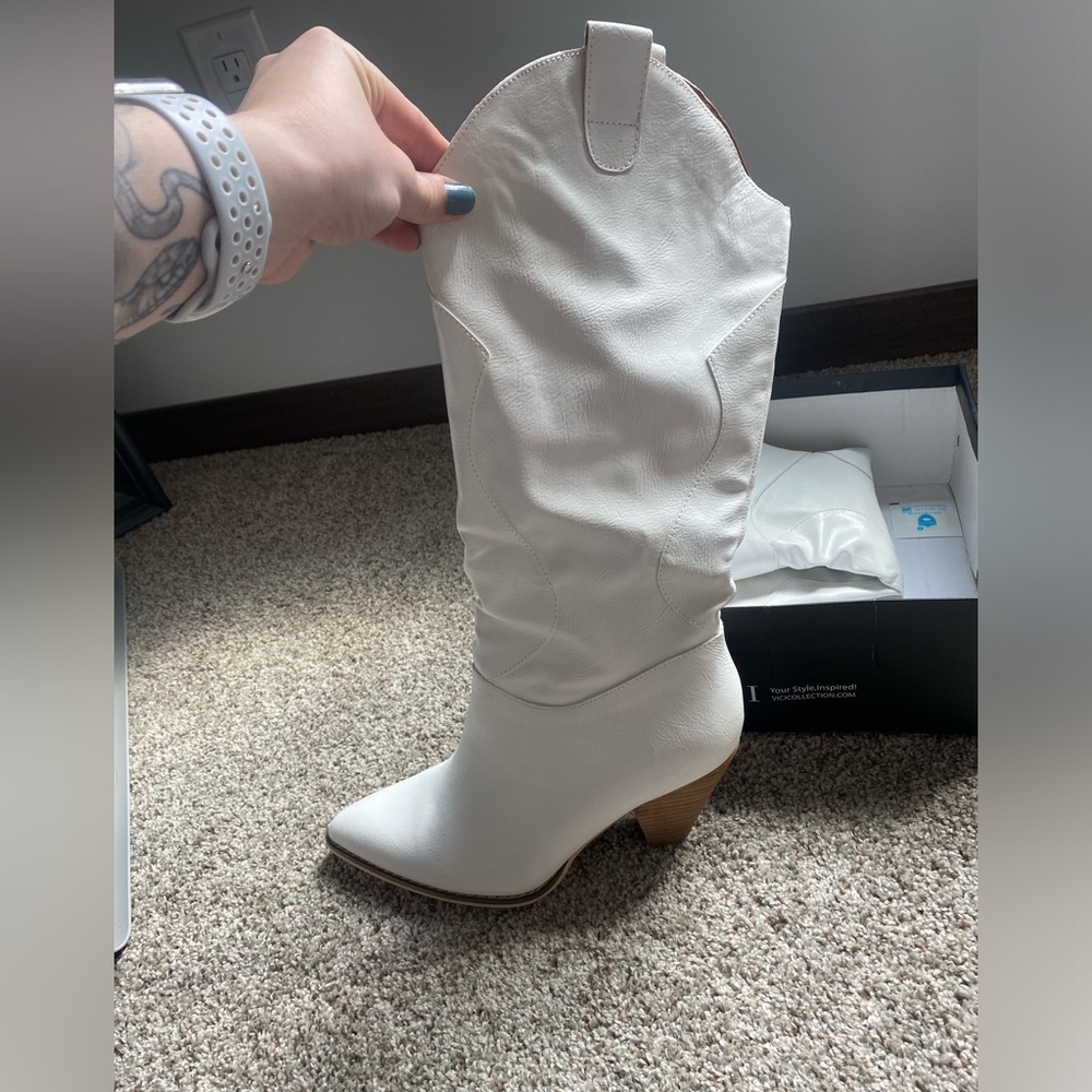 Vici white western boots